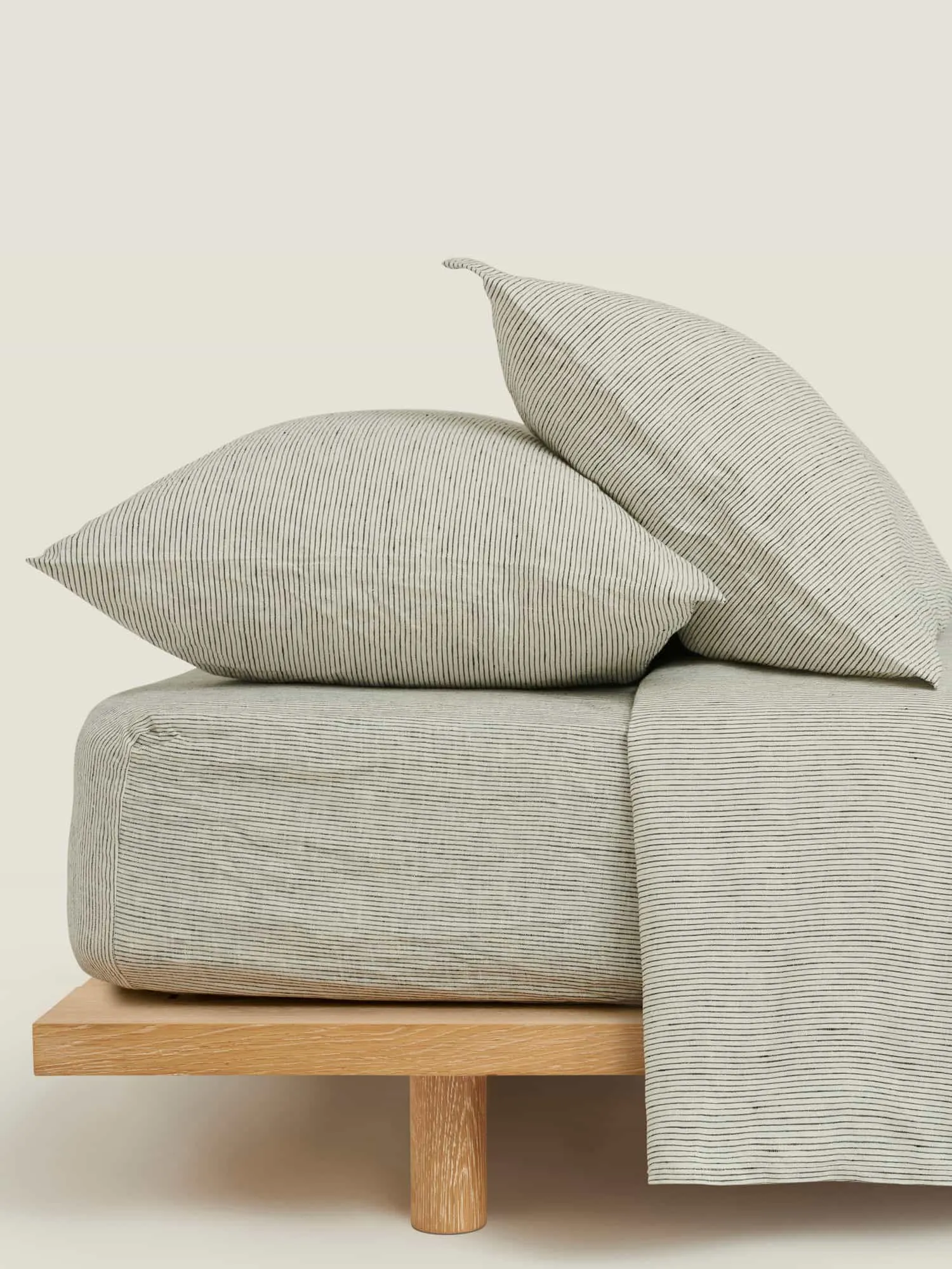 100% Linen Pillowcase Set (of two) in Pencil Stripes