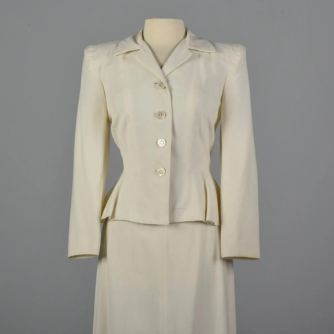 1940s Deadstock White Wool Suit