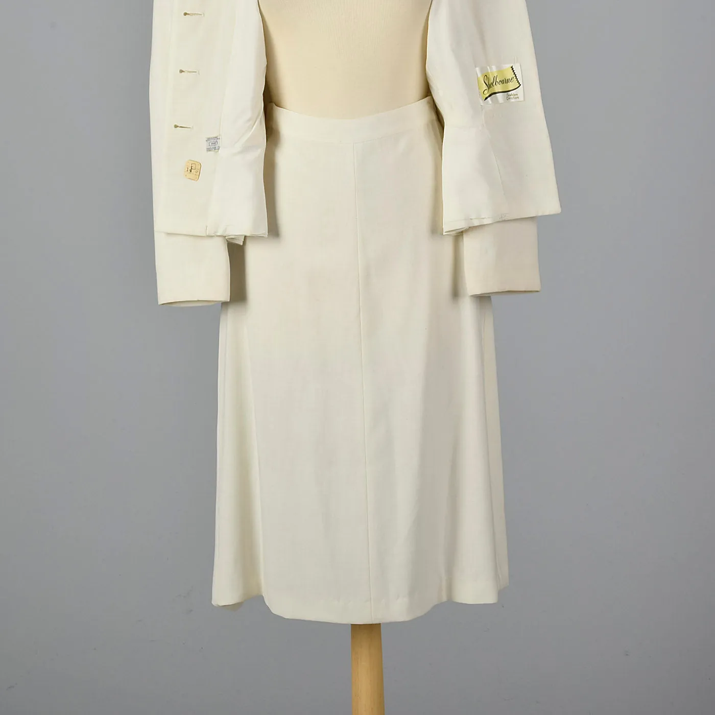 1940s Deadstock White Wool Suit