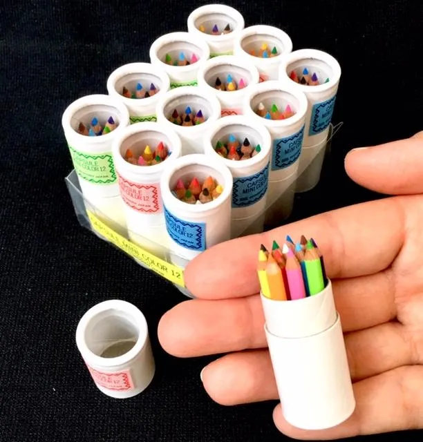 21602 12 sets of 12 mini pencils in mini paper tube-12