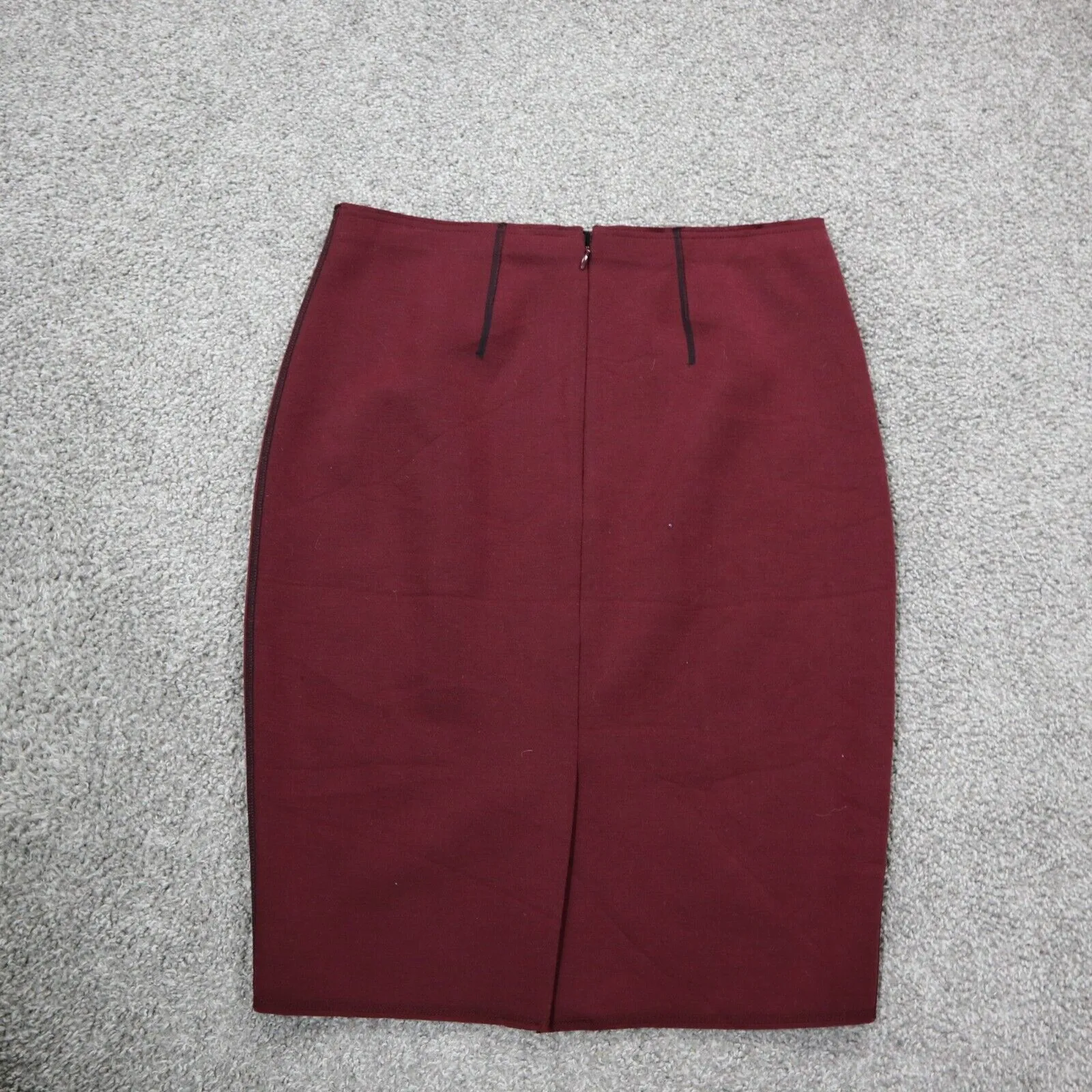 Ann Taylor Womens Straight & Pencil Skirt Stretch Flat Front Pull On Maroon SZ 4