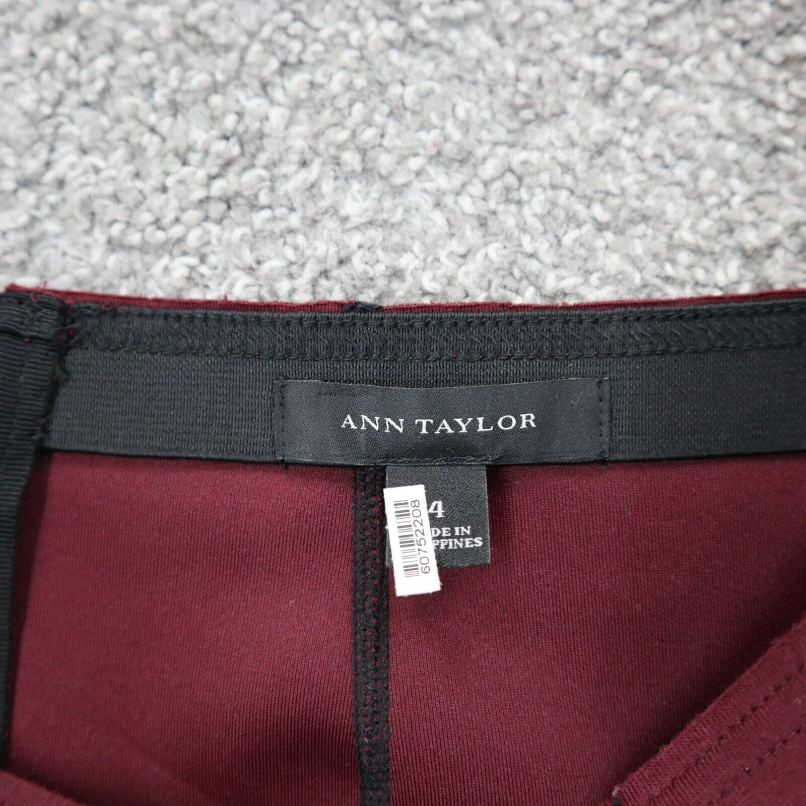 Ann Taylor Womens Straight & Pencil Skirt Stretch Flat Front Pull On Maroon SZ 4