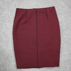 Ann Taylor Womens Straight & Pencil Skirt Stretch Flat Front Pull On Maroon SZ 4