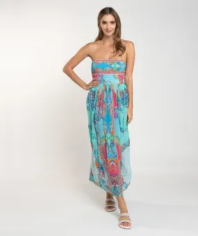 Aquamarine Strapless Maxi Dress