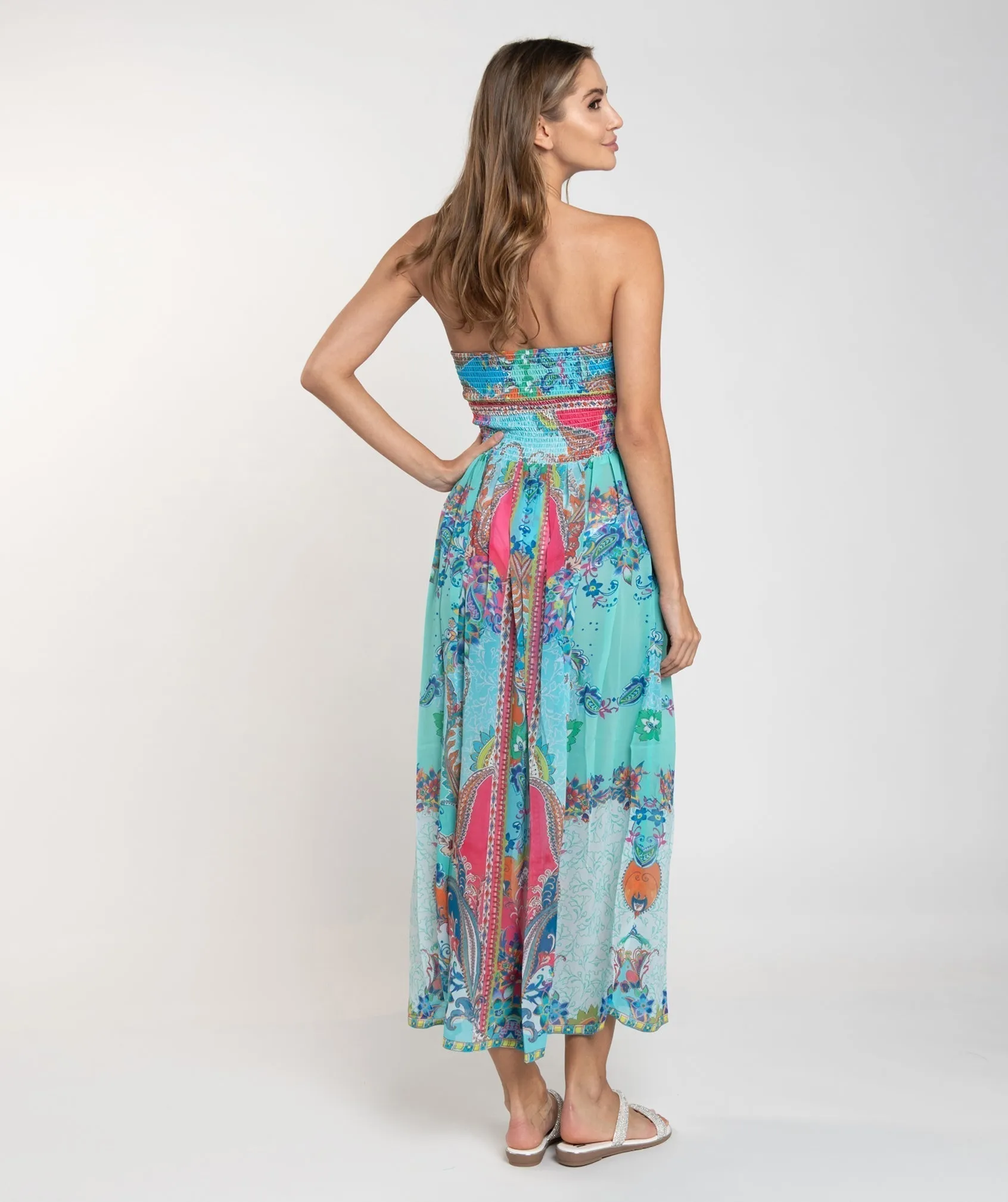 Aquamarine Strapless Maxi Dress