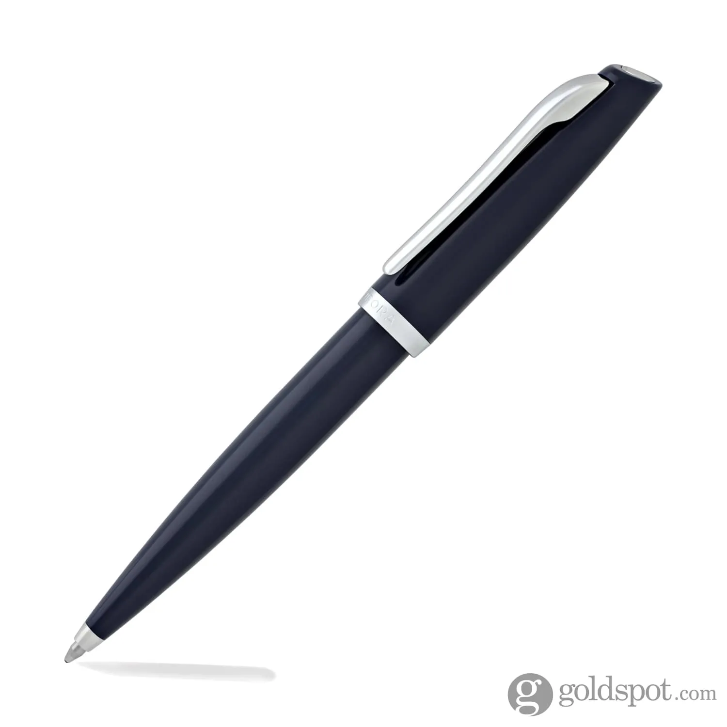 Aurora Style Resin Ballpoint Pen in Blue with Chrome Trim