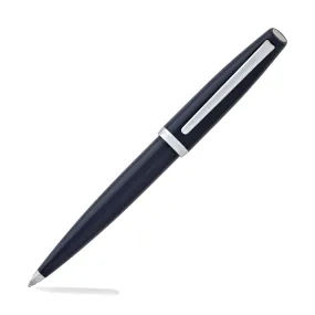 Aurora Style Resin Ballpoint Pen in Blue with Chrome Trim