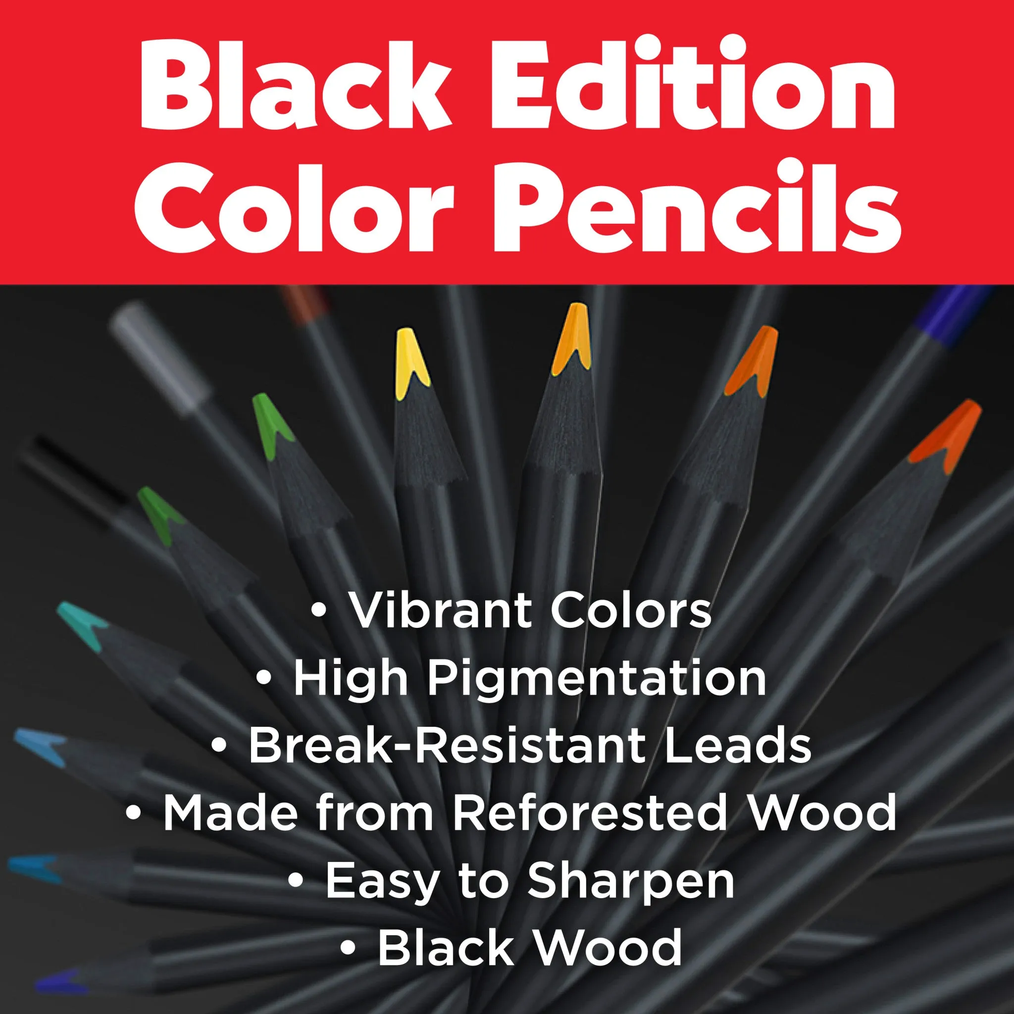 Black Edition Colored Pencils, Box of 50 - #116450