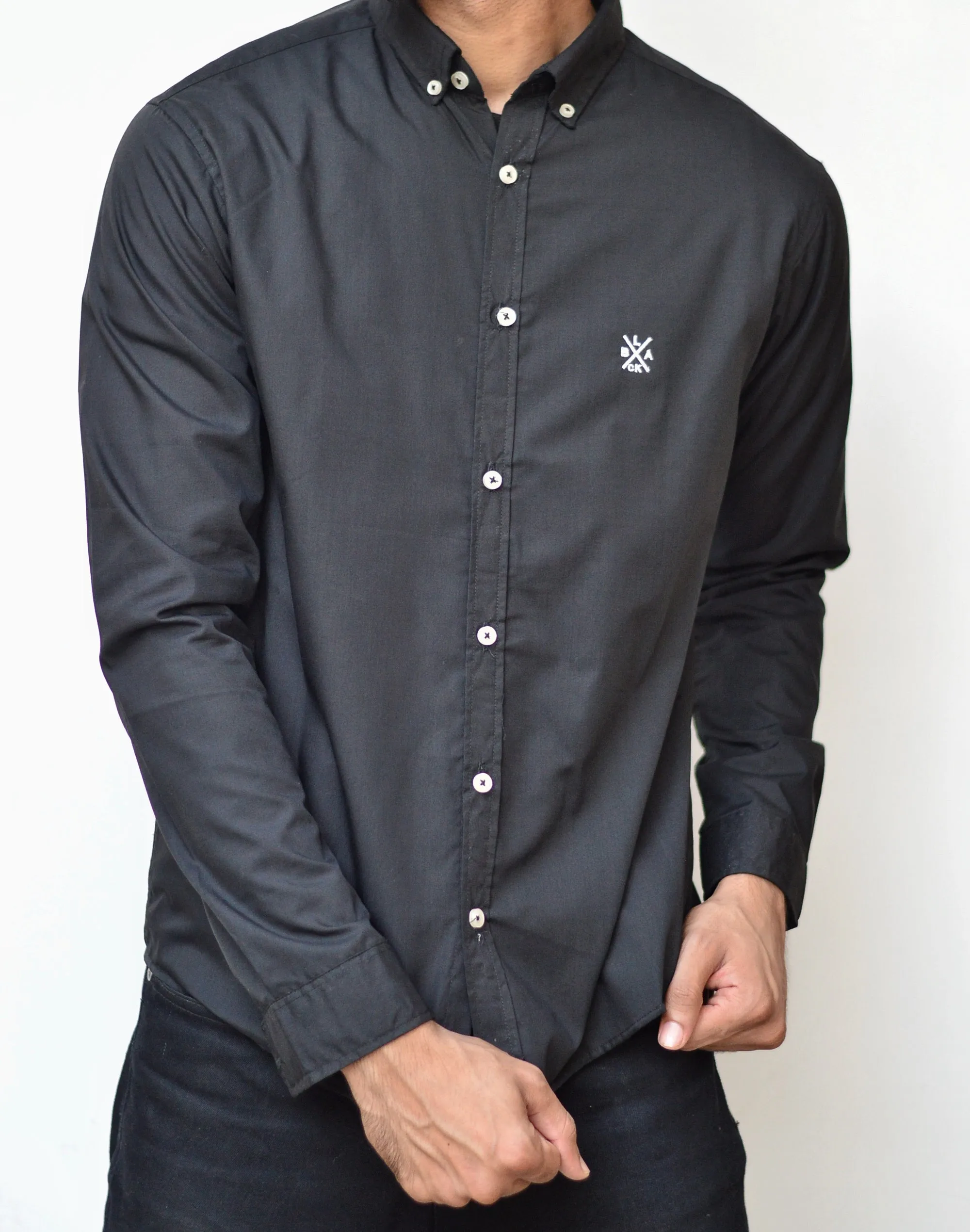 BLACK EMBROIDERY SHIRT