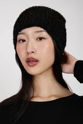 Bouclé Hat in Black