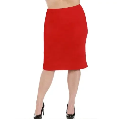 Chic Plus Size Curve-Enhancing Knee-Length Pencil Skirt