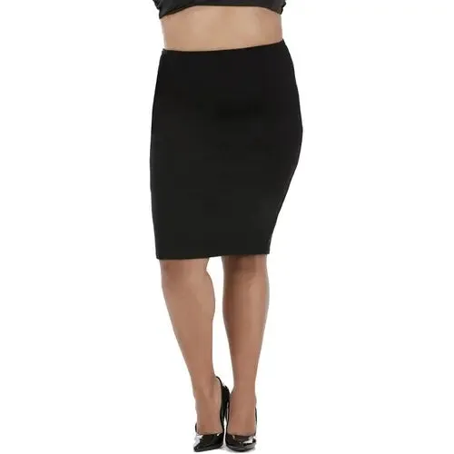 Chic Plus Size Curve-Enhancing Knee-Length Pencil Skirt