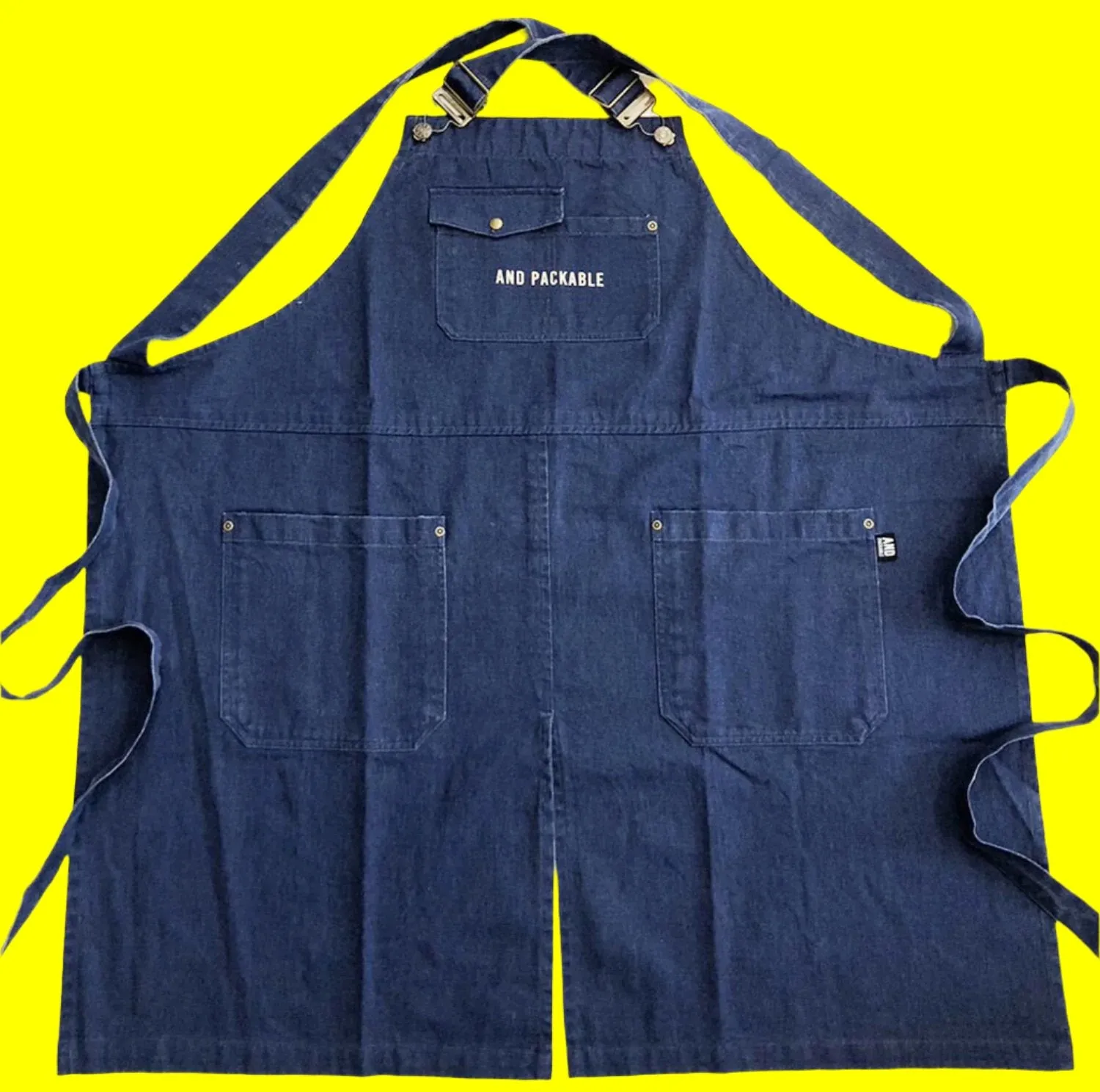 COTTON DENIM STYLE SPLIT LEG APRON (4 DIFFERENT COLOUR)