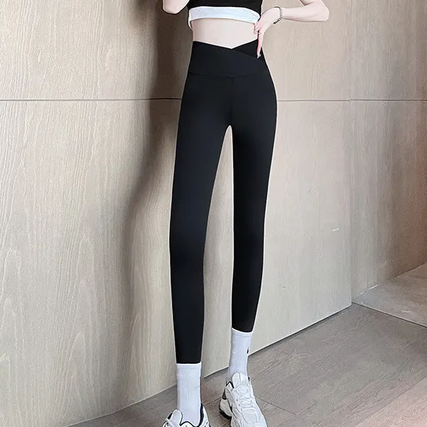 Cross High Waist Breathable Elastic Yoga Pants