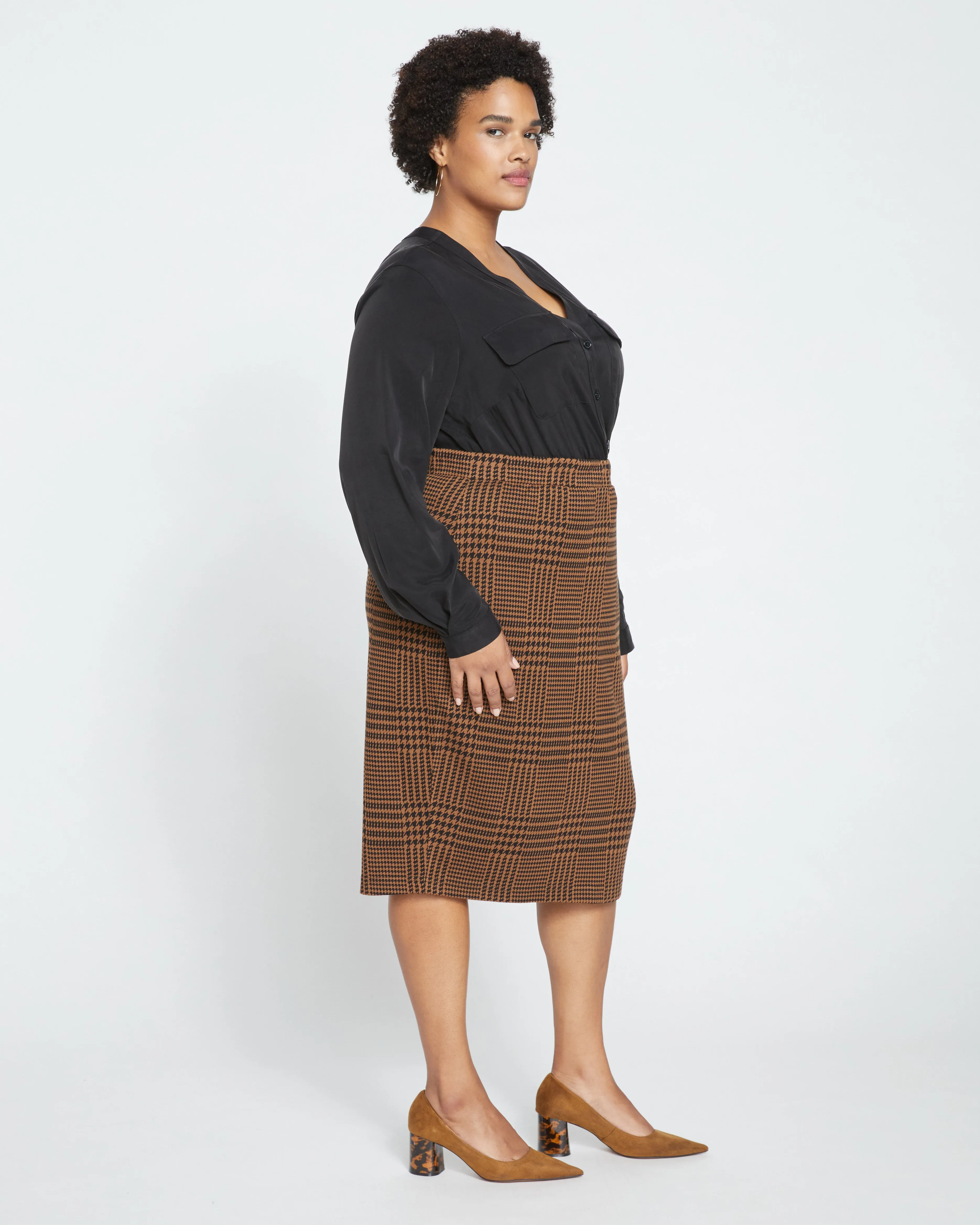 Danube Ponte Skirt - Autumn Houndstooth Jacquard