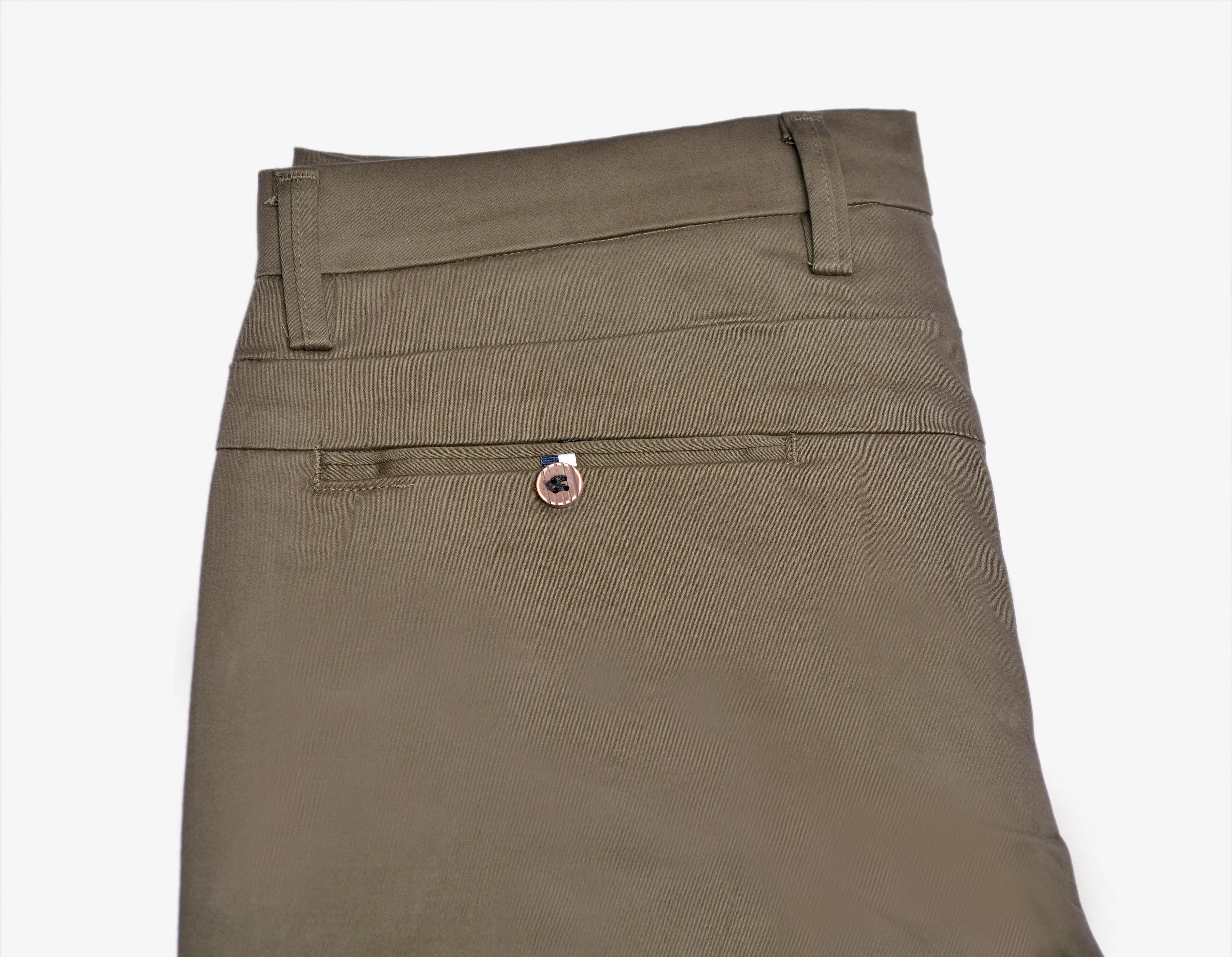 Dark Olive Cotton Chinos Pants