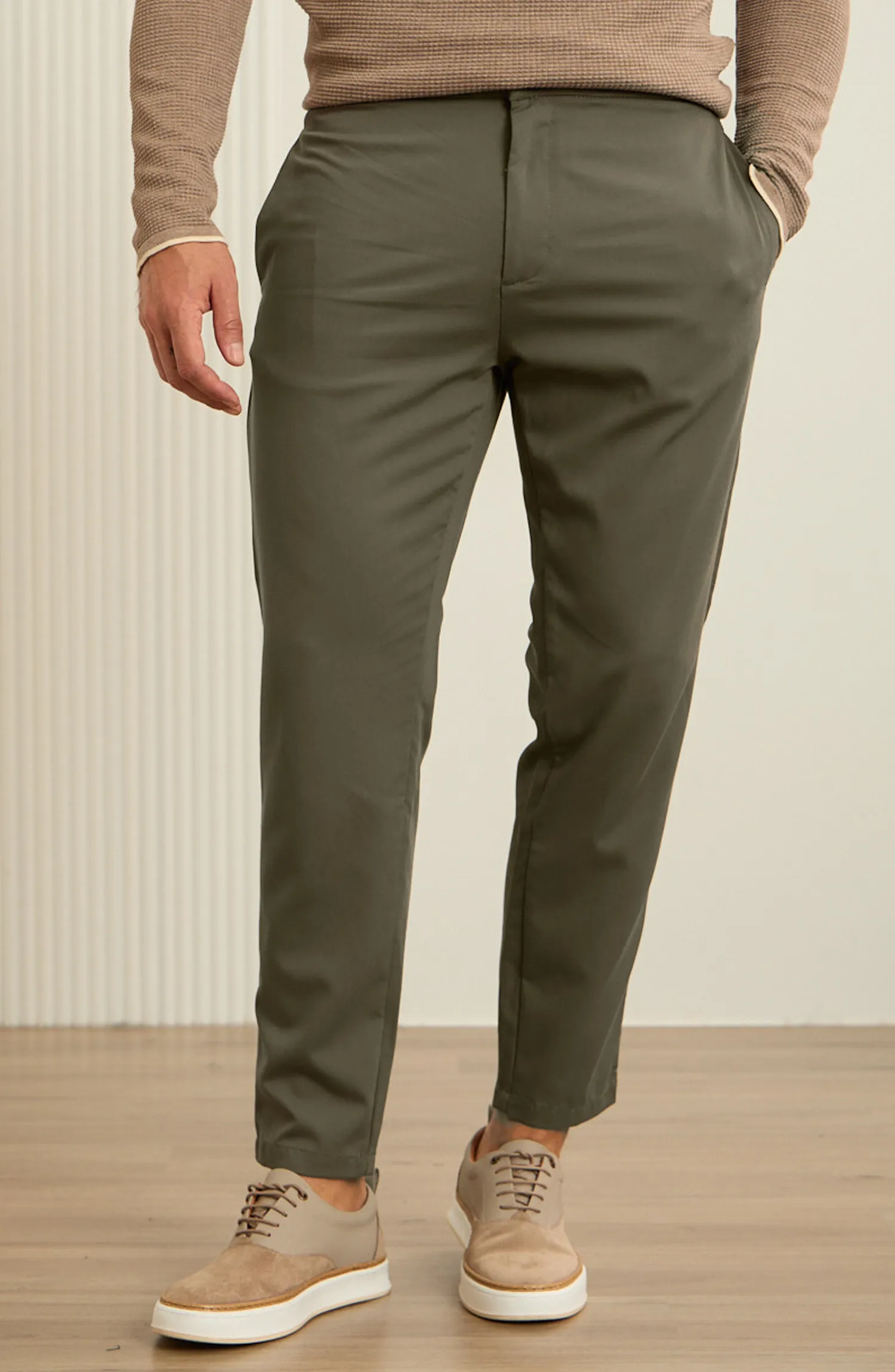 Dark Olive Cotton Chinos Pants