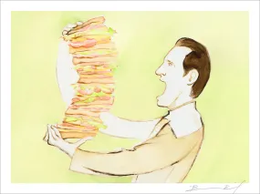 “Data Explores Humanity by Eating a Dagwood Sandwich” signed print