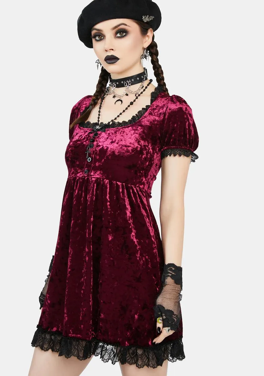 Drinking Your Blood Velvet Mini Dress