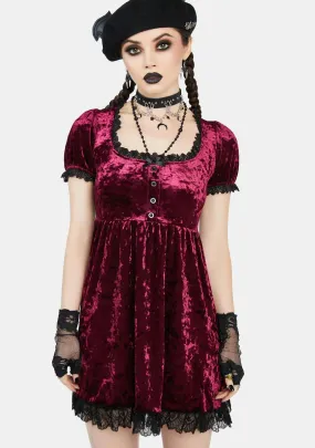 Drinking Your Blood Velvet Mini Dress