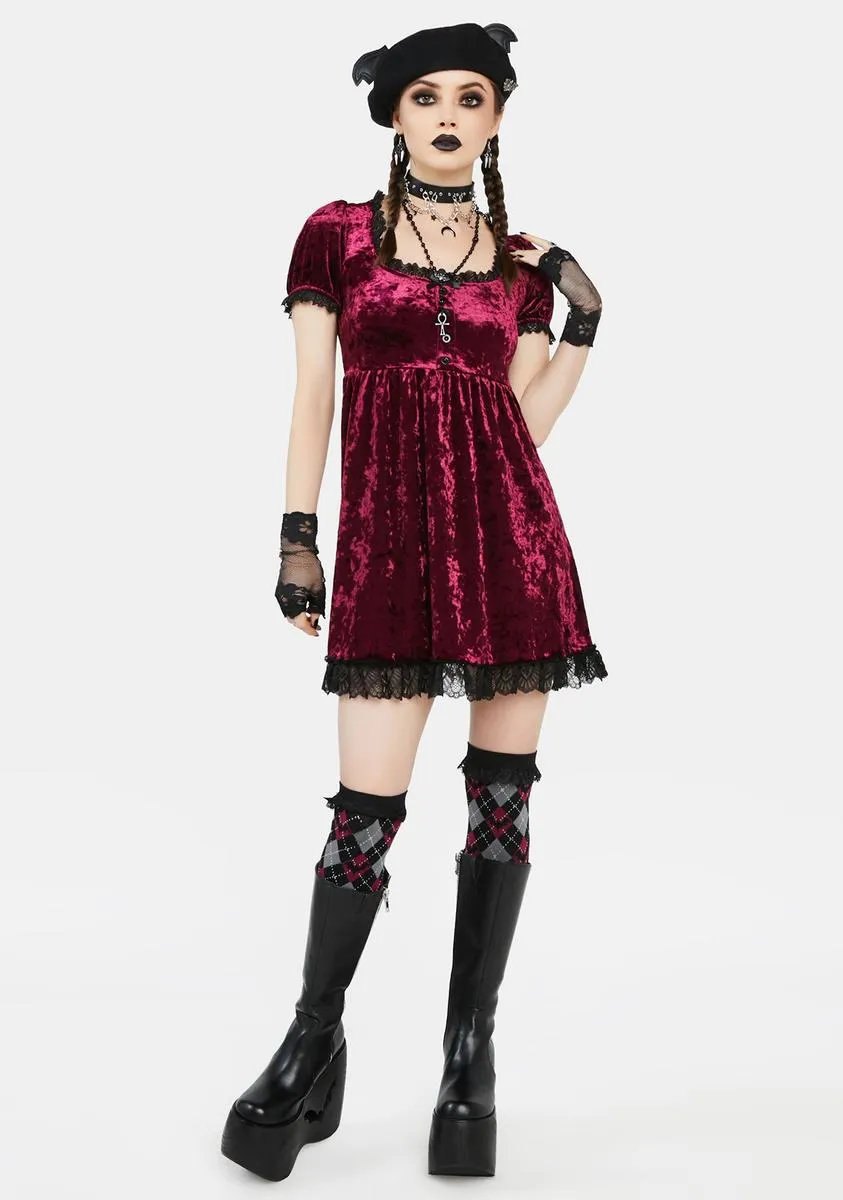 Drinking Your Blood Velvet Mini Dress