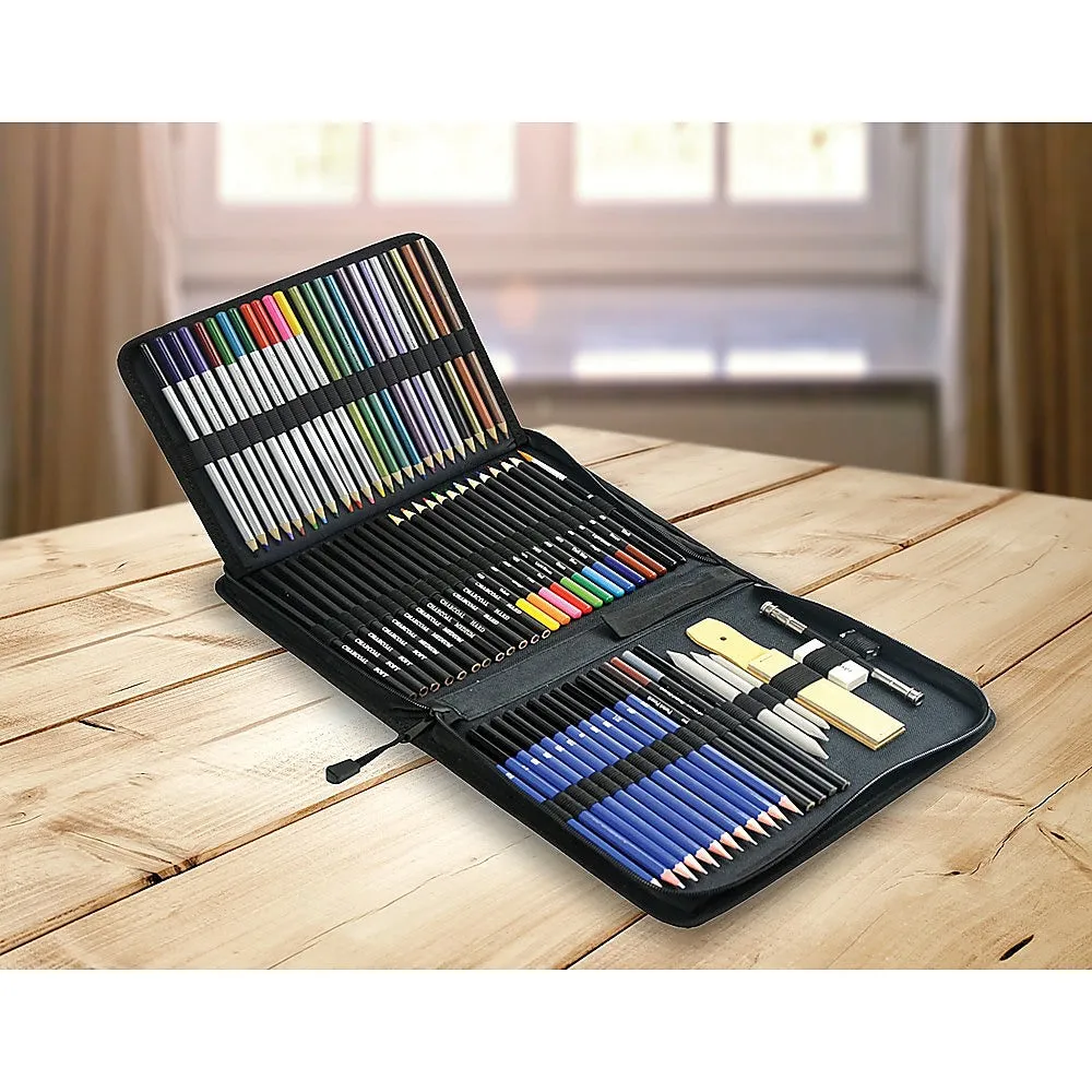 Eco-Friendly 72-Pc Sketch and Colour Pencil Set with Case