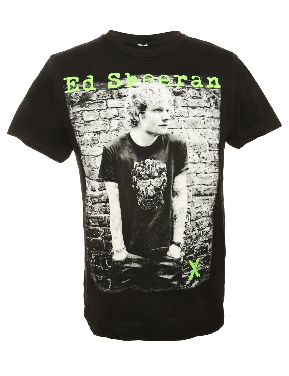 Ed Sheeran Printed Black T-shirt - S