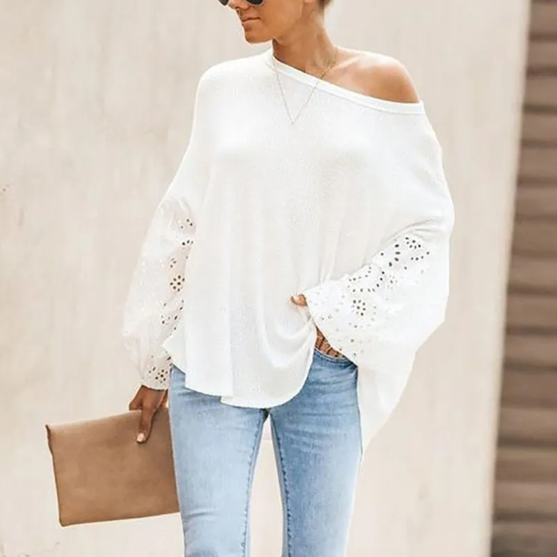 Elegant Embroidery Floral Hollow Out Blouse