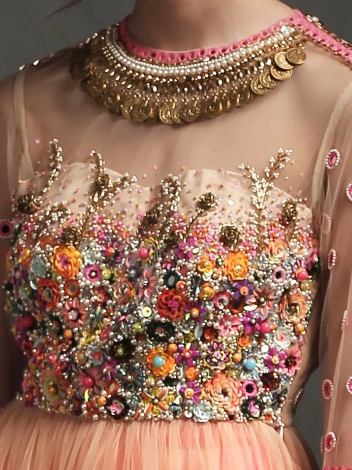 EMBELLISHED BLOUSE WITH SKIRT