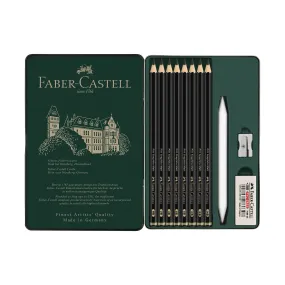 Faber-Castell Pitt Graphite Matte Pencil 11-Piece Tin Set