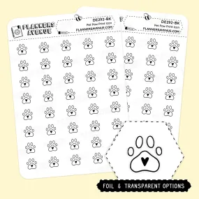 Foiled Pet Paw Mini Icons Stickers