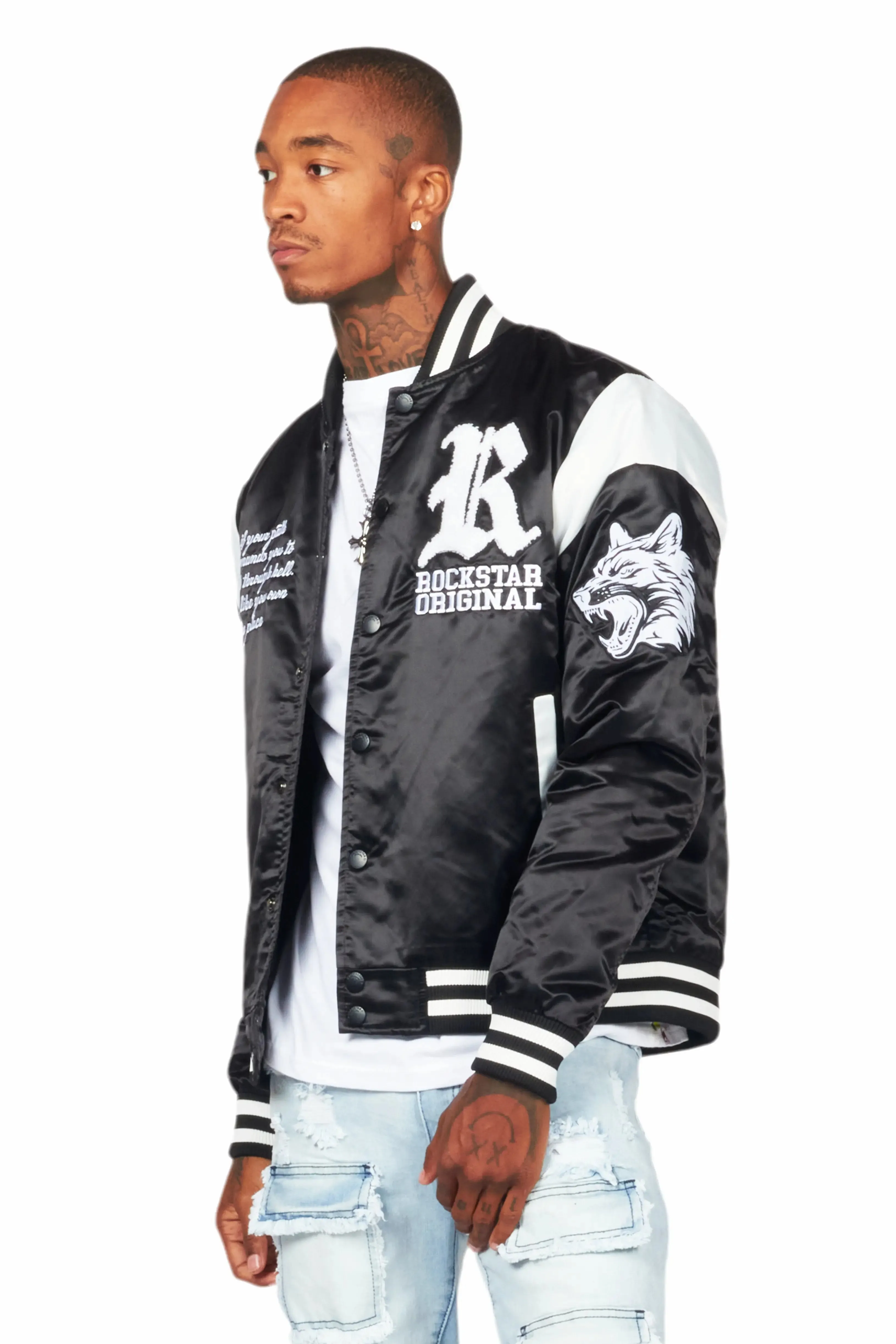 Geir Black Varsity Jacket