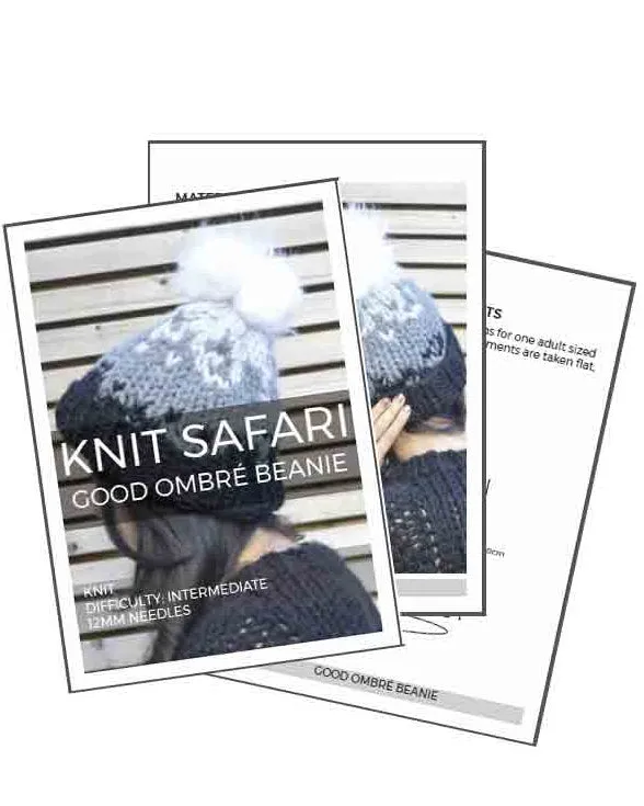 Good Ombré Beanie - Downloadable Chunky Knitting Pattern