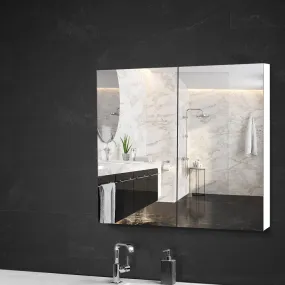 High Gloss Multi-Storage Bathroom Mirror Cabinet - Cefito