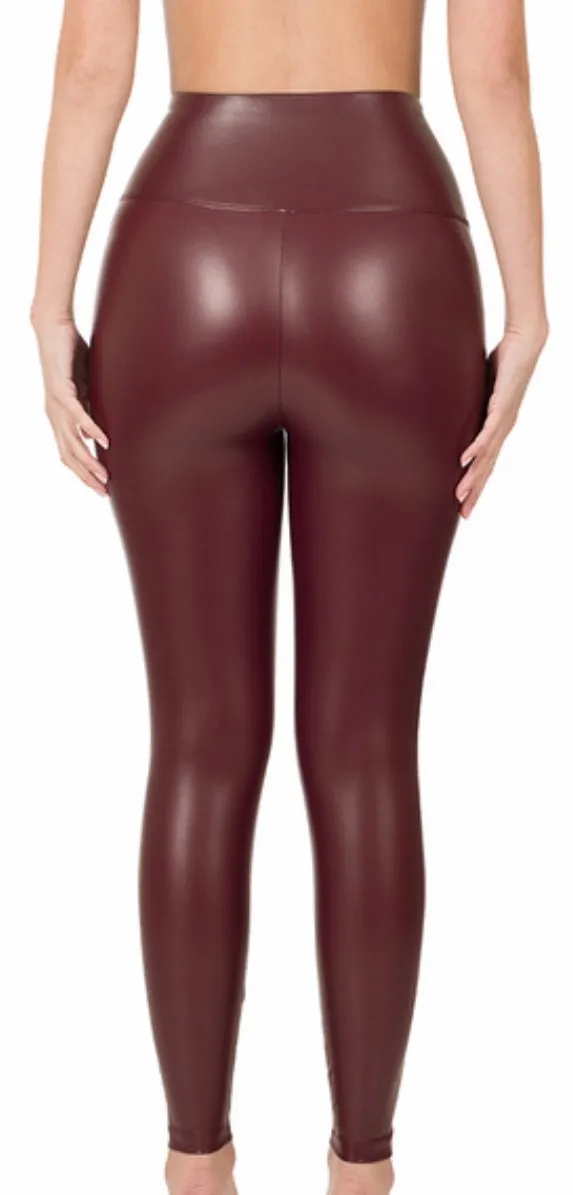 High Waist Faux Leather Legging