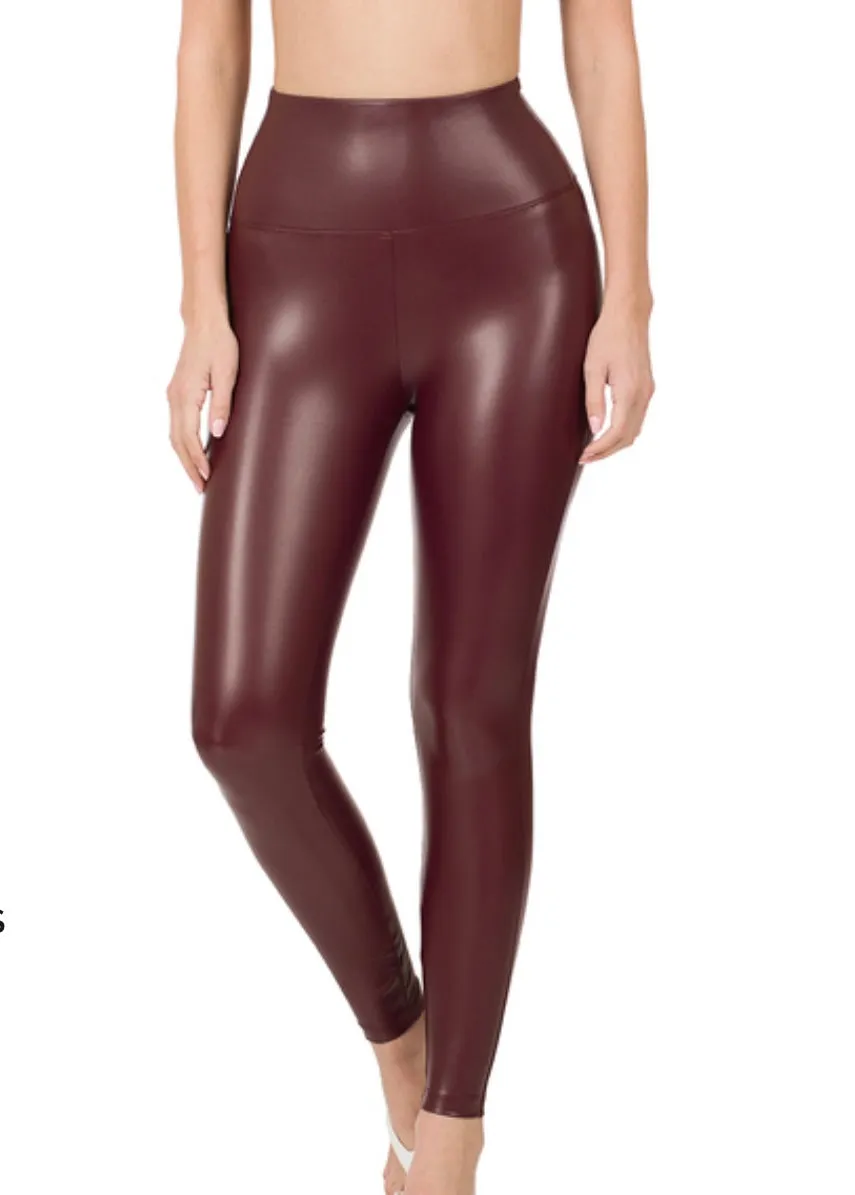 High Waist Faux Leather Legging