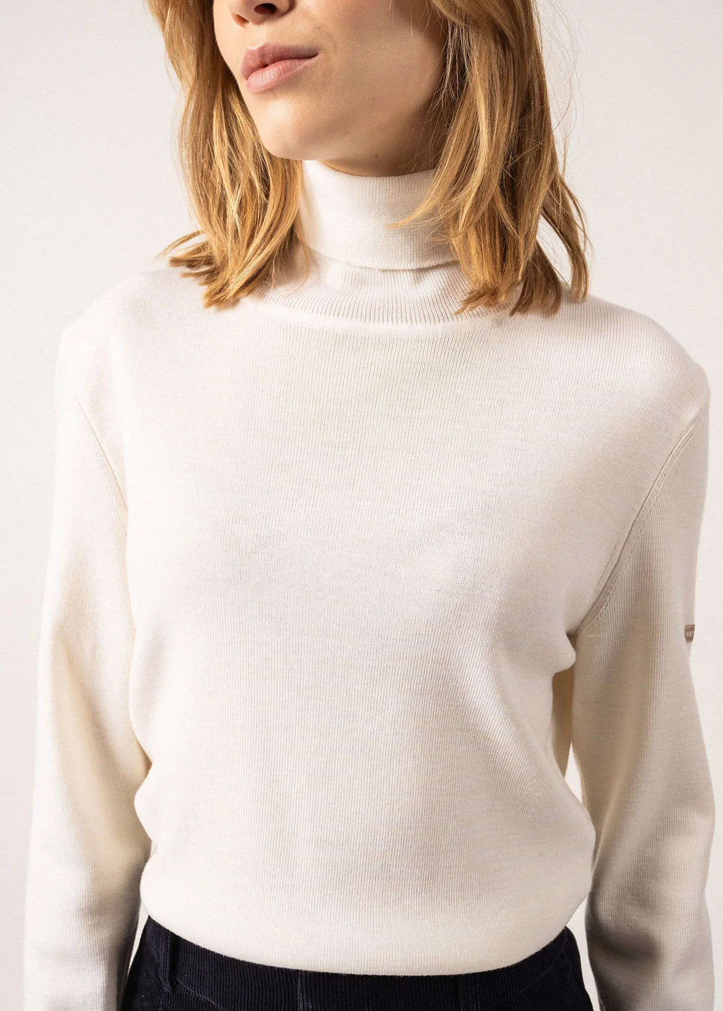 Houat turtleneck jumper - in wool (BLANC)