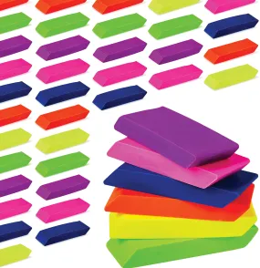 Incredible Value Premium Pencil Erasers Bright Neon Chiseled Erasers - High Quality Bulk