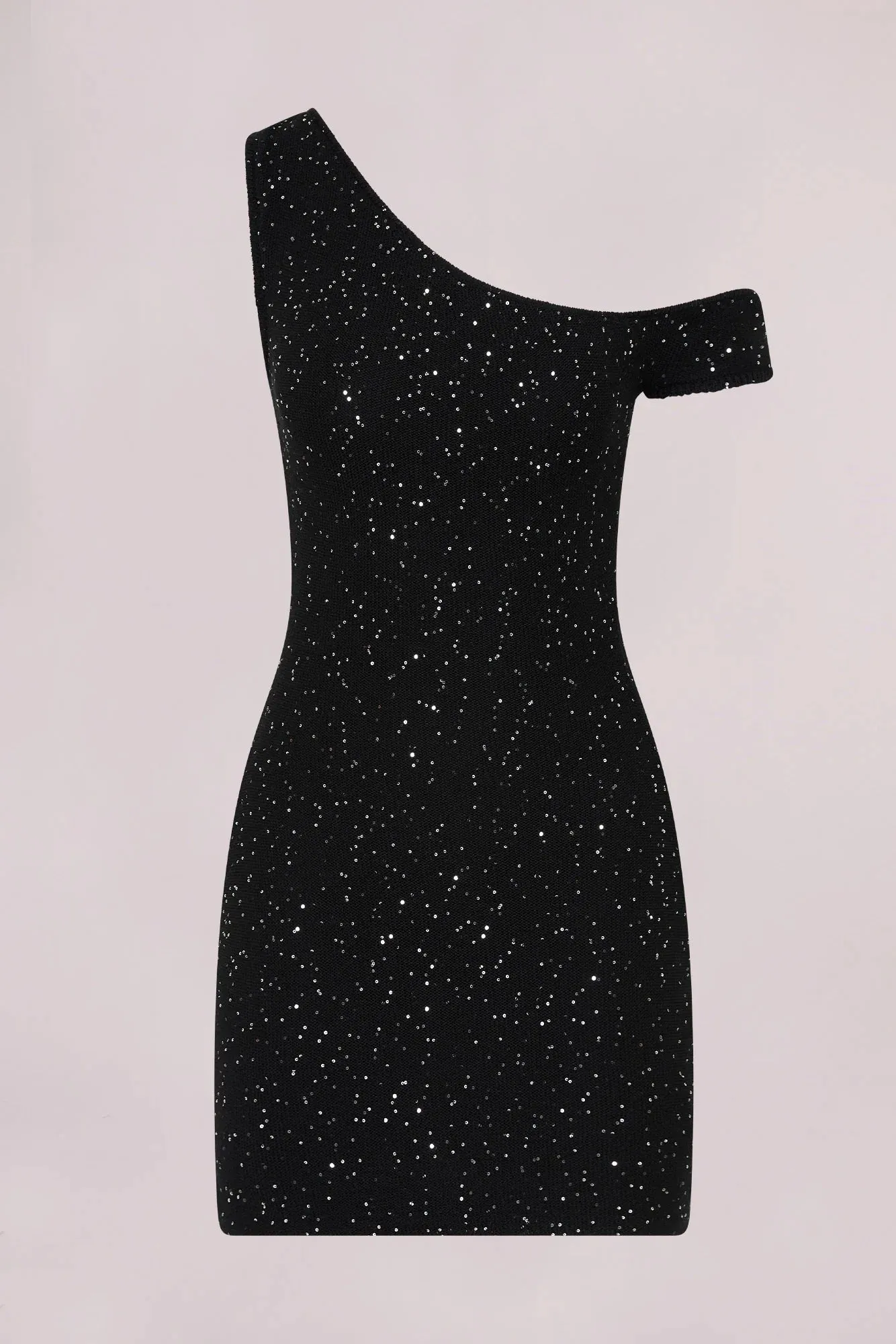 Isabelle Quinn Tula Asymmetric Sequin Mini Dress Noir