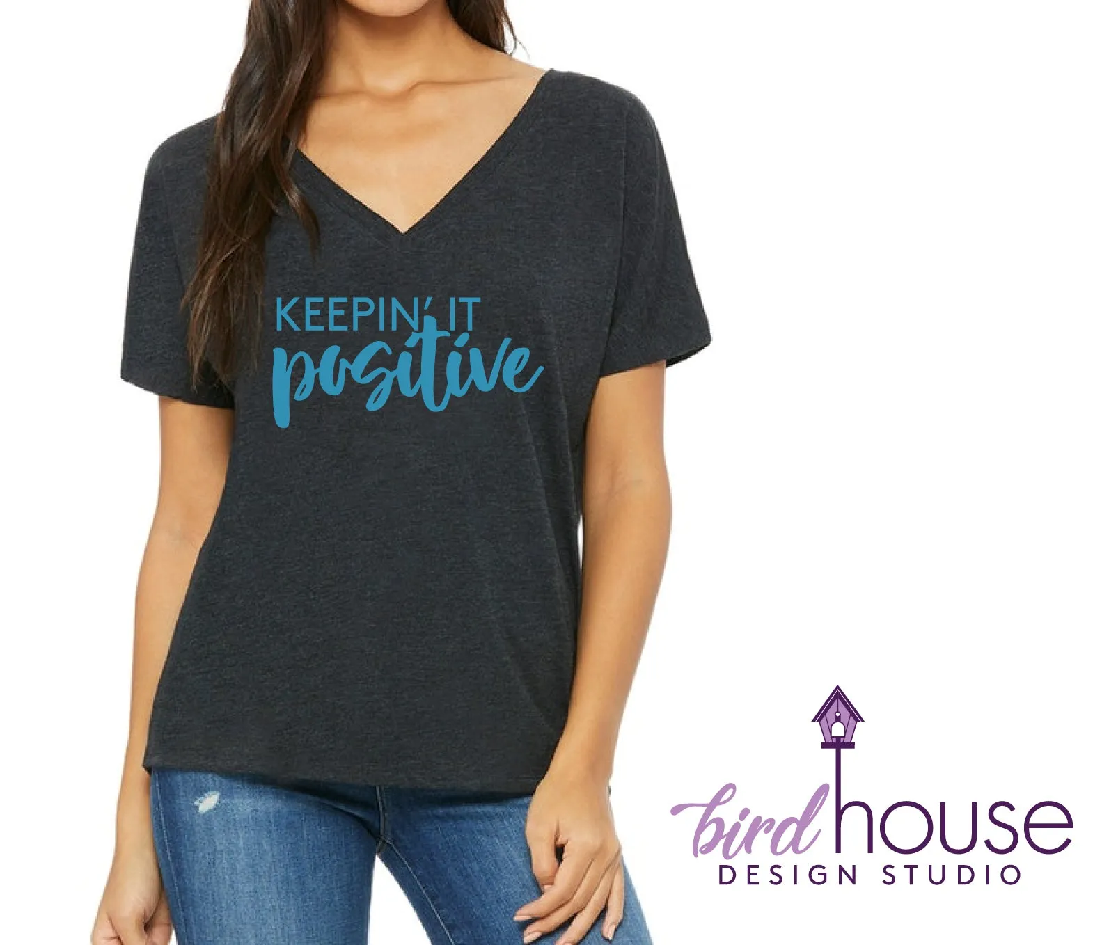 Keepin' it Positive Shirt, Custom Any Color, Cute / funny Tee