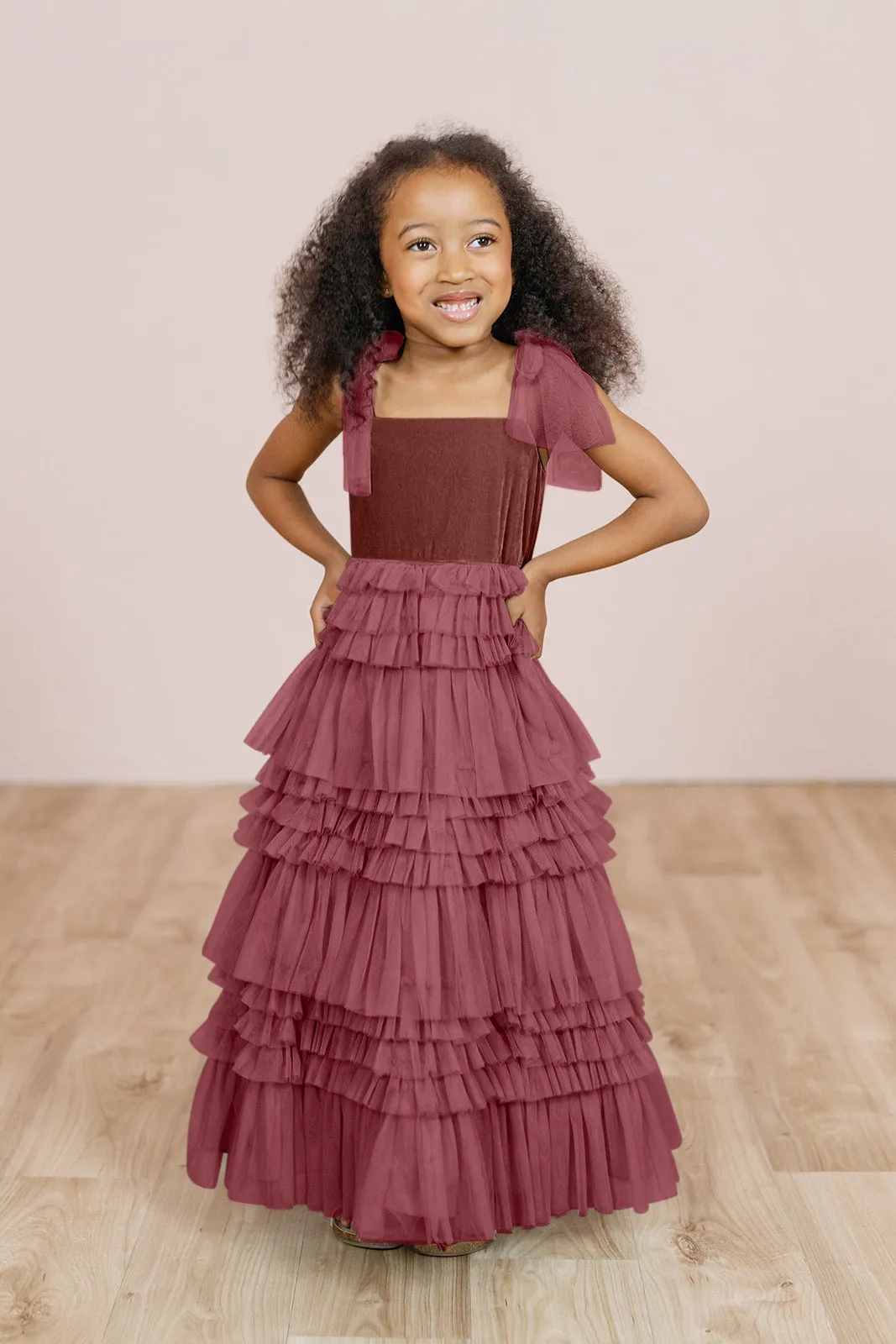 Kids Tallulah Velvet   Tulle Dress | Made To Order