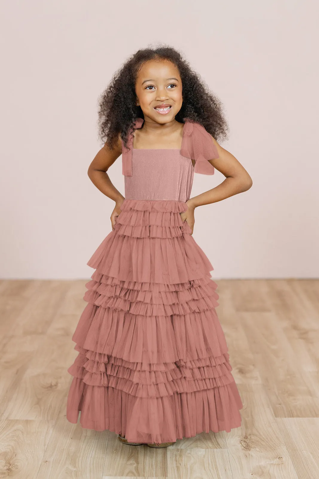 Kids Tallulah Velvet   Tulle Dress | Made To Order