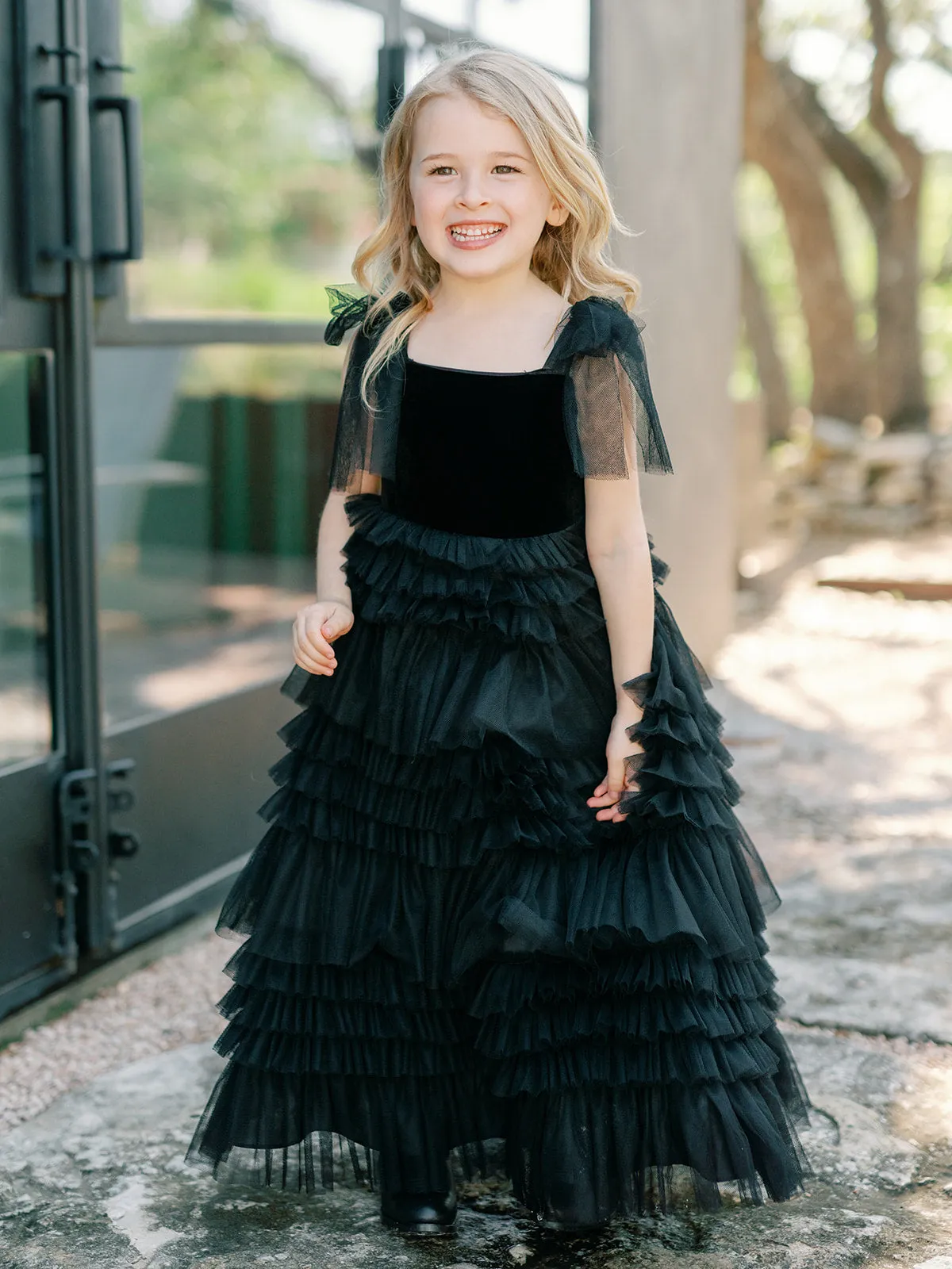 Kids Tallulah Velvet   Tulle Dress | Made To Order