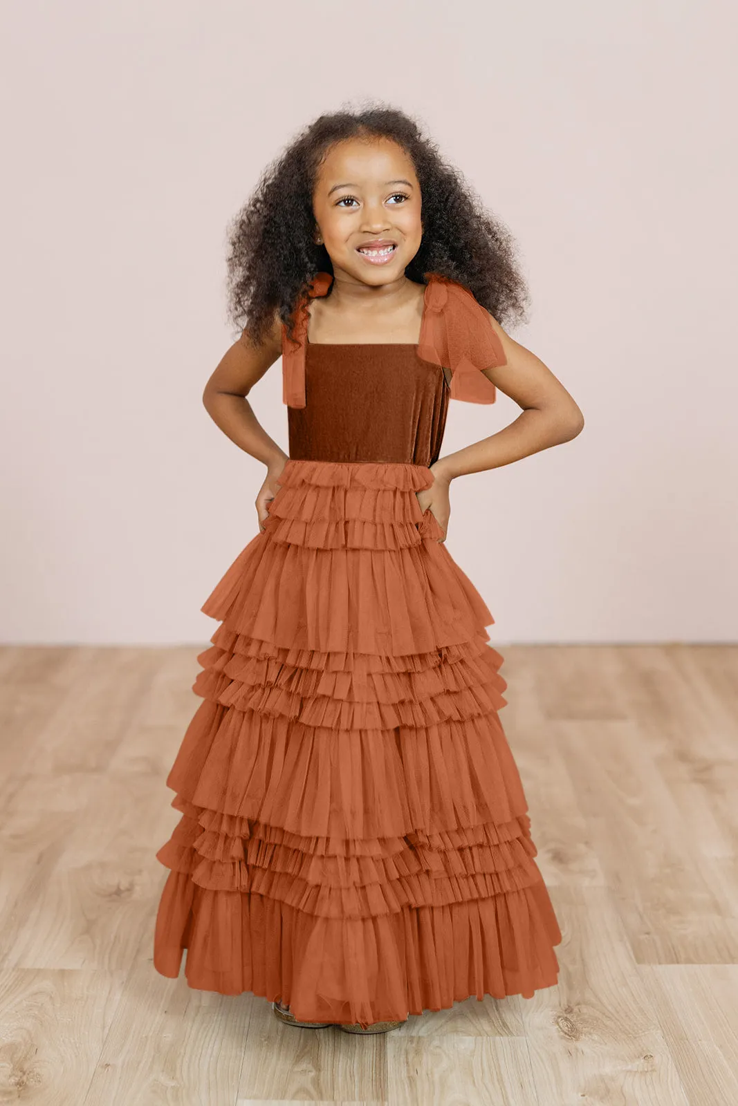 Kids Tallulah Velvet   Tulle Dress | Made To Order