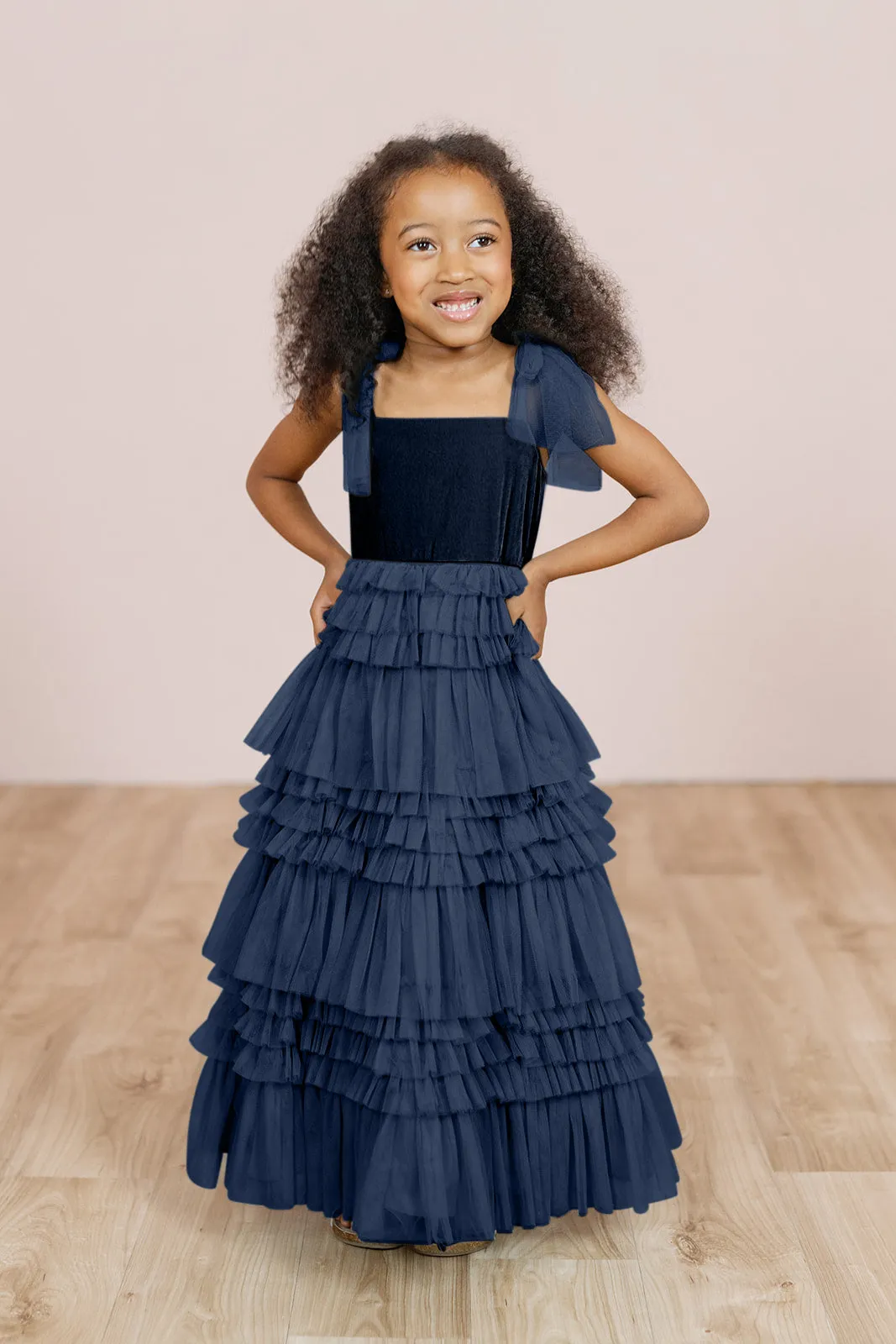 Kids Tallulah Velvet   Tulle Dress | Made To Order