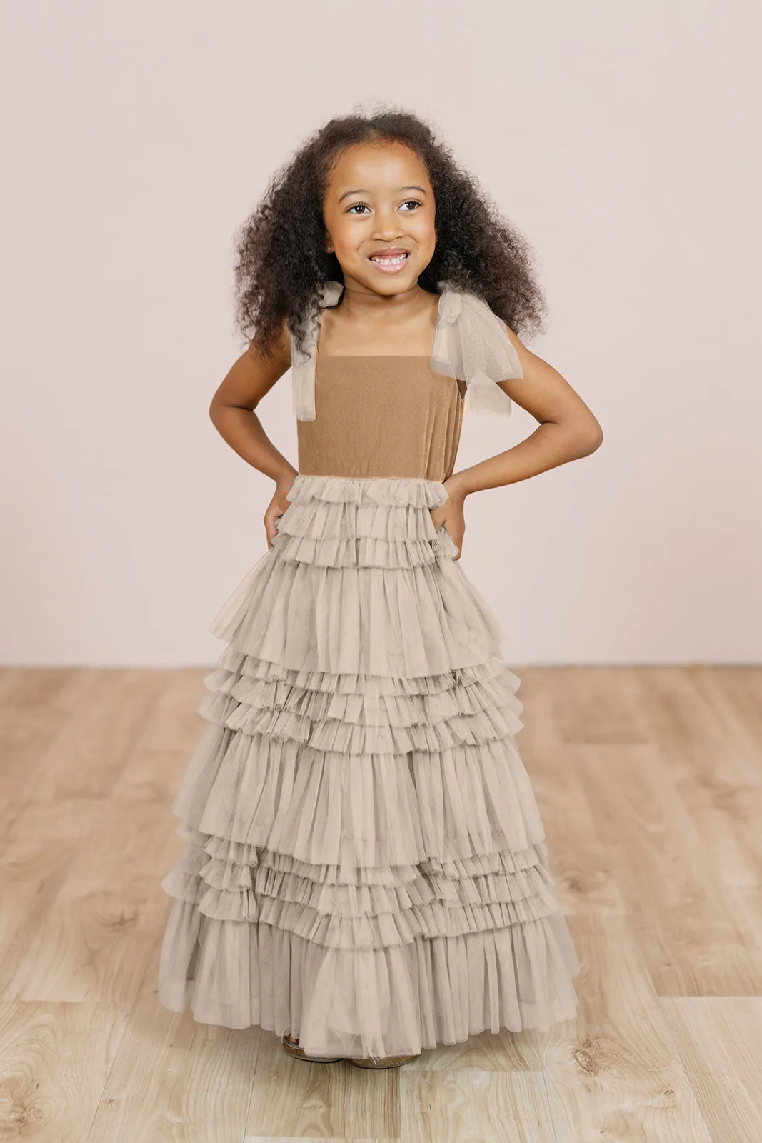 Kids Tallulah Velvet   Tulle Dress | Made To Order