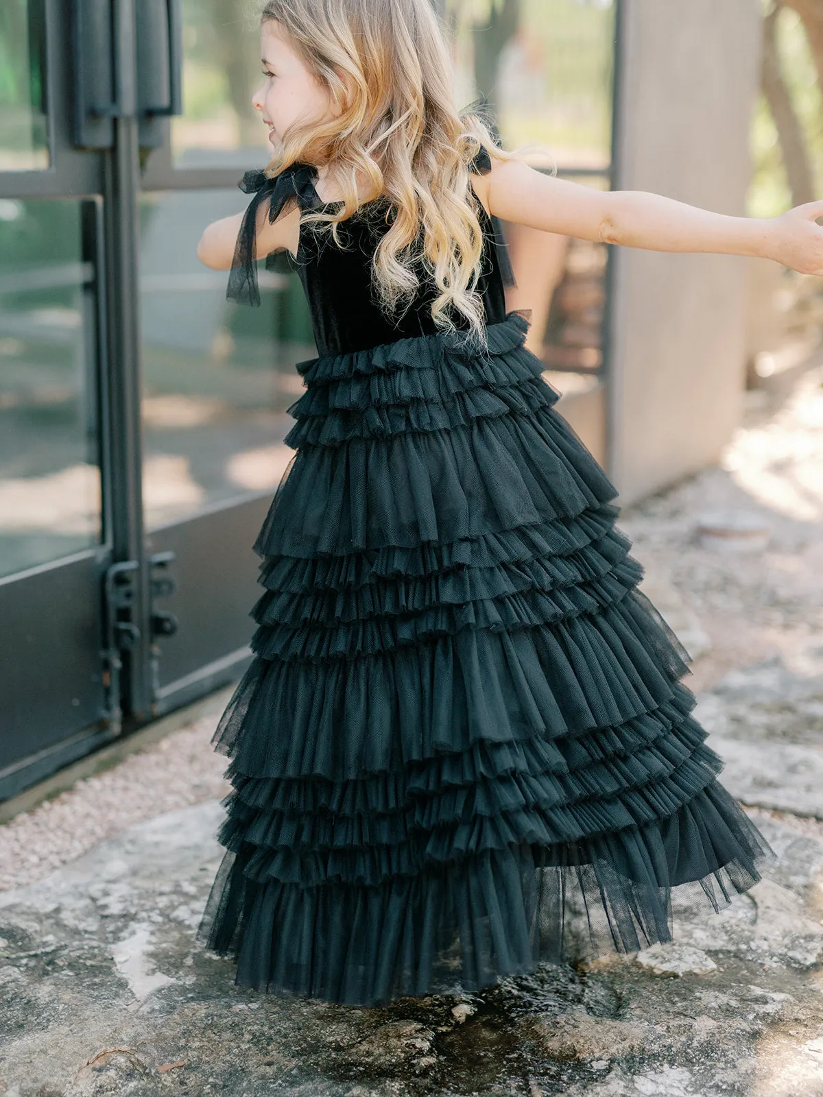 Kids Tallulah Velvet   Tulle Dress | Made To Order