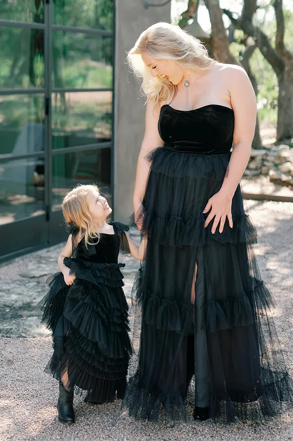 Kids Tallulah Velvet   Tulle Dress | Made To Order