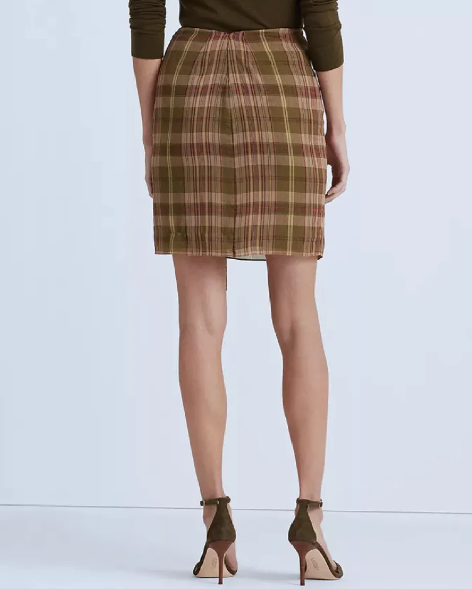 LAUREN RALPH LAUREN Plaid Ruffle-Trim Georgette Skirt