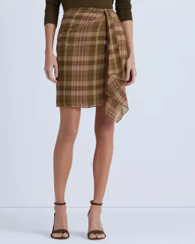 LAUREN RALPH LAUREN Plaid Ruffle-Trim Georgette Skirt